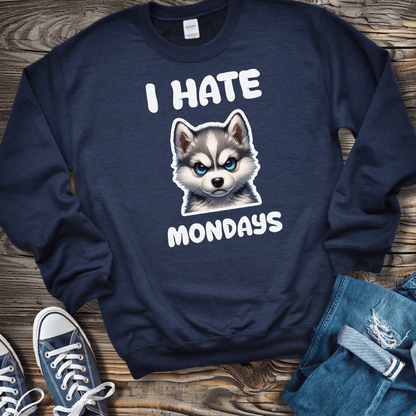 Sweatshirt S / Navy I Hate Mondays- Klee Kai Sweatshirt