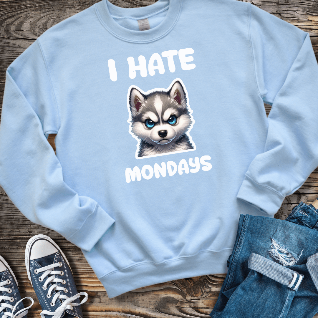 Sweatshirt S / Light Blue I Hate Mondays- Klee Kai Sweatshirt