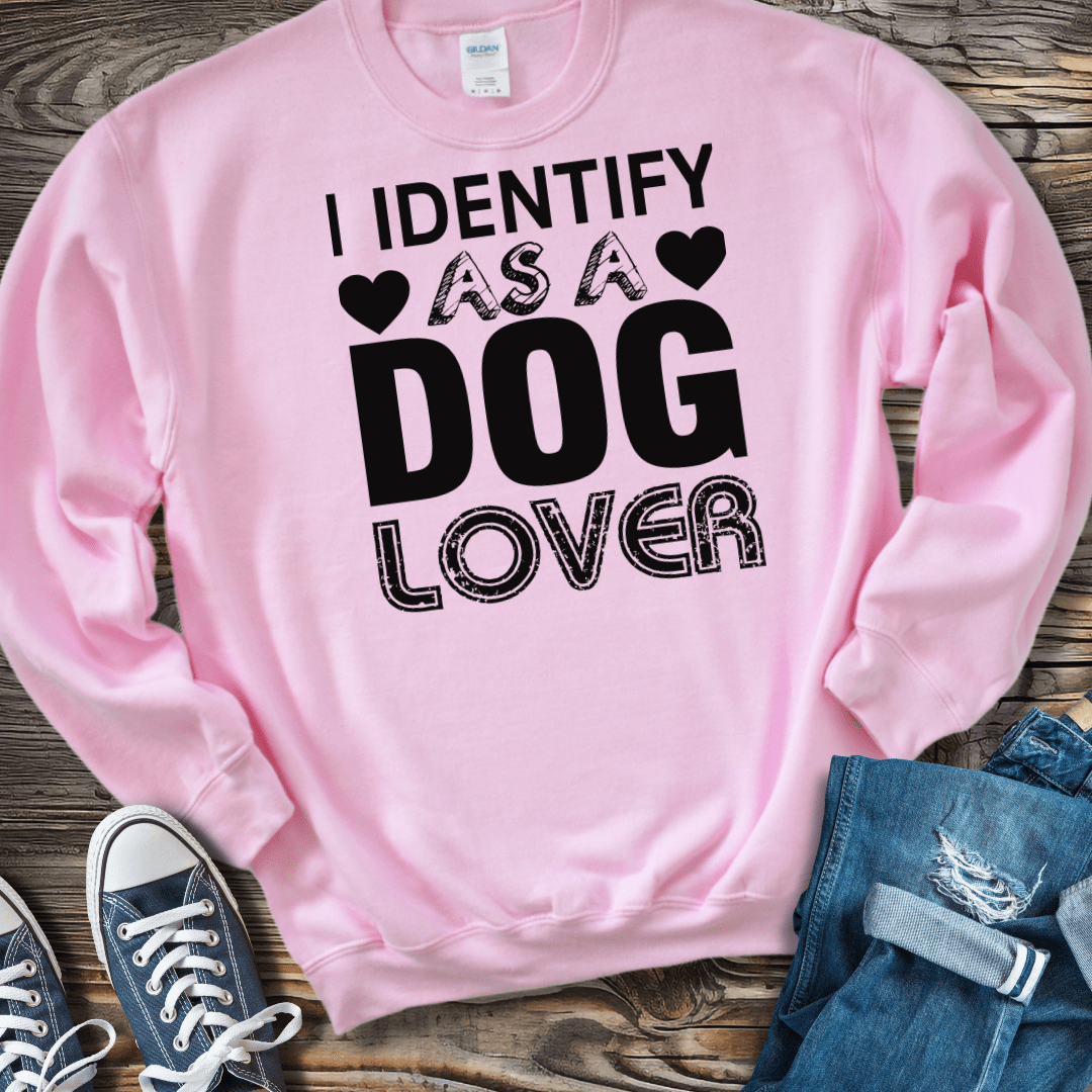 Sweatshirt S / Light Pink I Identify As A DOG Lover Sweatshirt