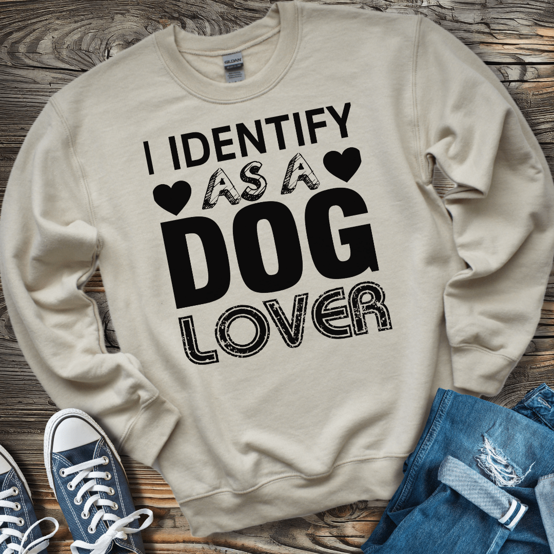 Sweatshirt S / Sand I Identify As A DOG Lover Sweatshirt