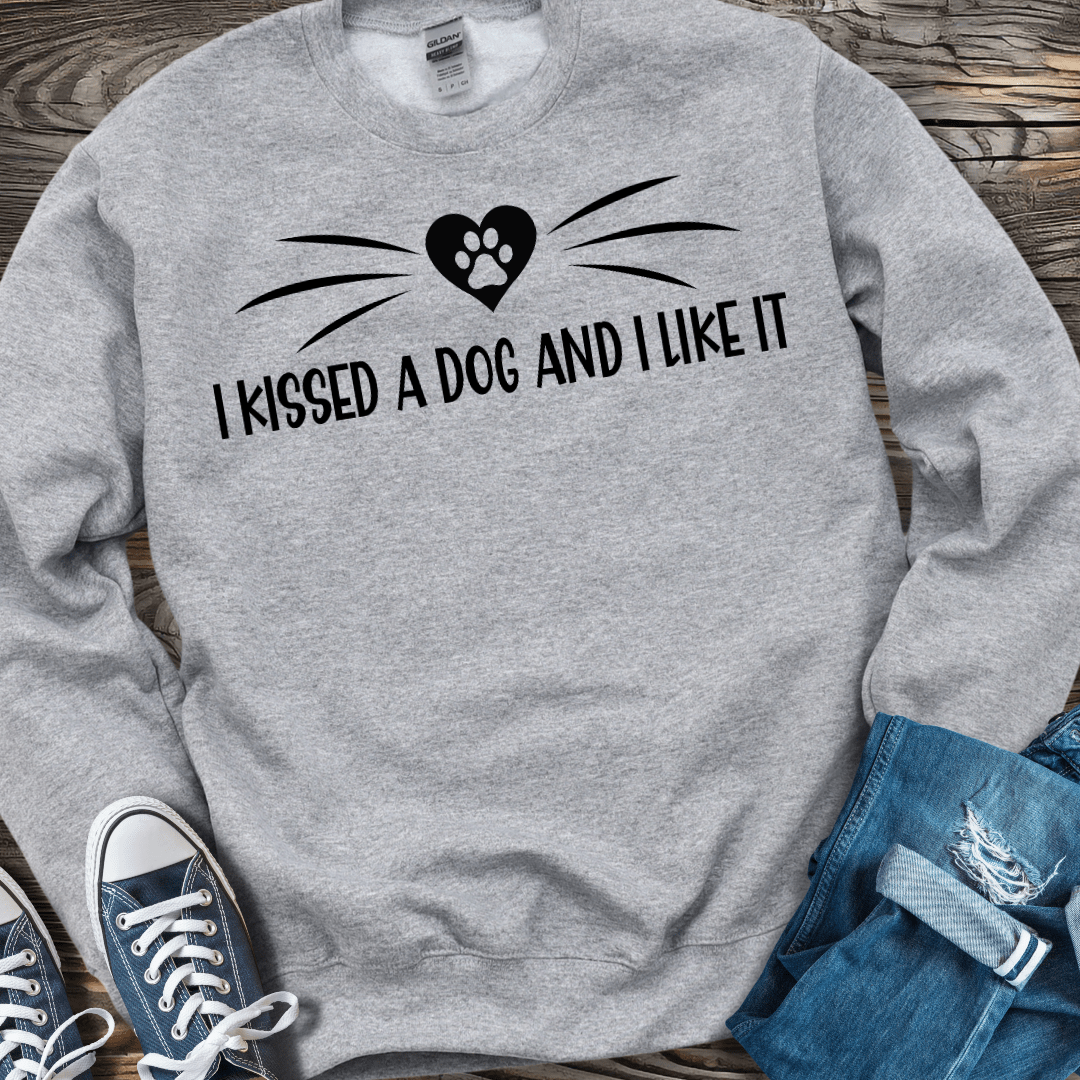 Sweatshirt S / Sport Grey I Kissed A Dog Funny Shirt