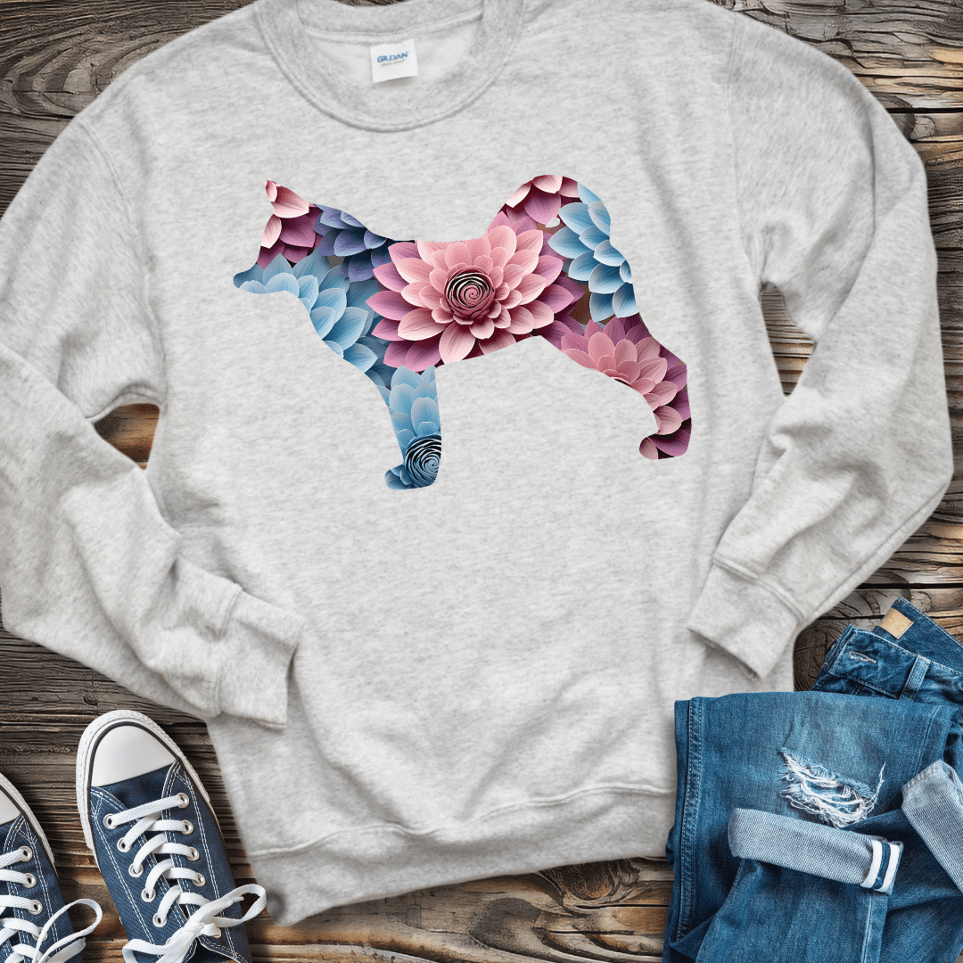 Sweatshirt S / Ash Klee Kai Flower Sweatshirt