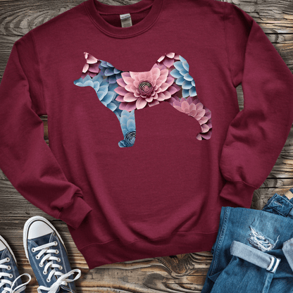 Sweatshirt S / Maroon Klee Kai Flower Sweatshirt