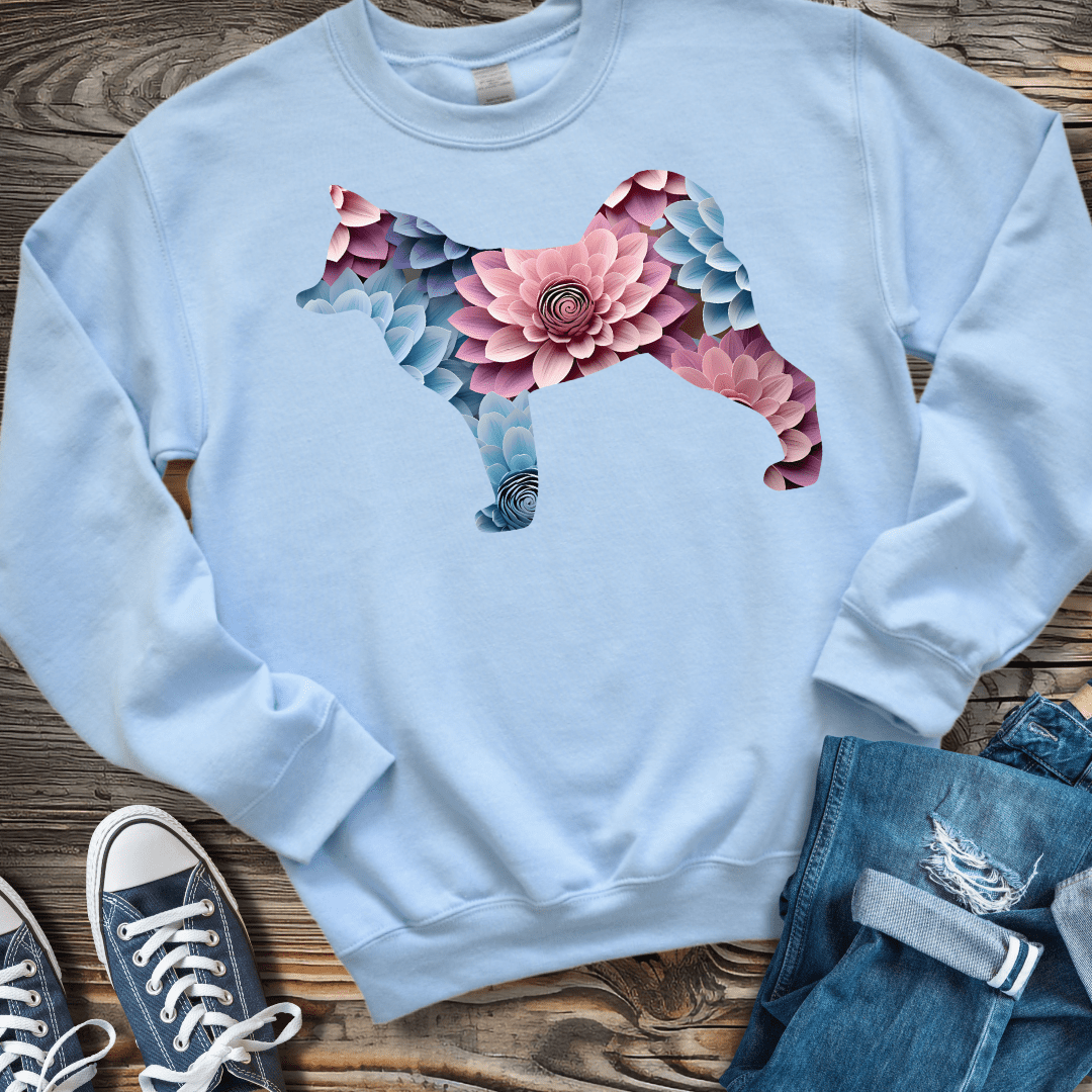 Sweatshirt S / Light Blue Klee Kai Flower Sweatshirt