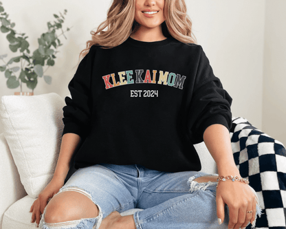 Sweatshirt S / Black Klee Kai Mom EST 2024 Inspired Klee Kai Dog Mom Sweatshirt - Retro Vibes for Stylish Pet Lovers