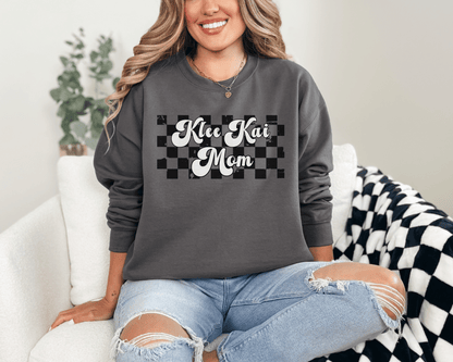 Sweatshirt S / Charcoal Klee Kai Mom Inspired Klee Kai Dog Mom Sweatshirt - Retro Vibes for Stylish Pet Lovers