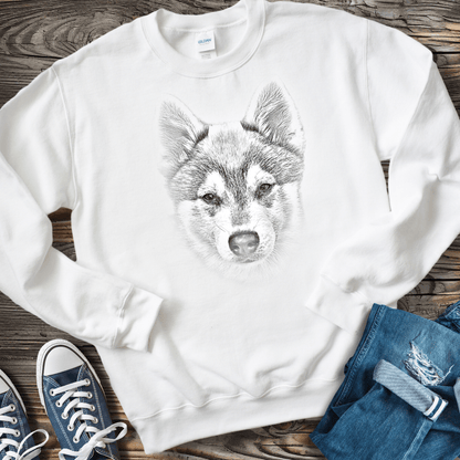 Sweatshirt S / White Klee Kai Sketch Sweatshirt