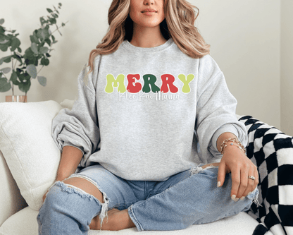 Sweatshirt S / Ash Merry Klee Kai Mama 2 Inspired Klee Kai Dog Mom Sweatshirt - Retro Vibes for Stylish Pet Lovers