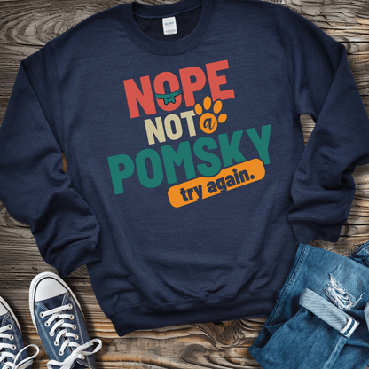 Sweatshirt S / Navy Nope Not A Pomsky! Klee Kai Pride Sweatshirt