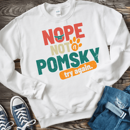 Sweatshirt S / White Nope Not A Pomsky! Klee Kai Pride Sweatshirt