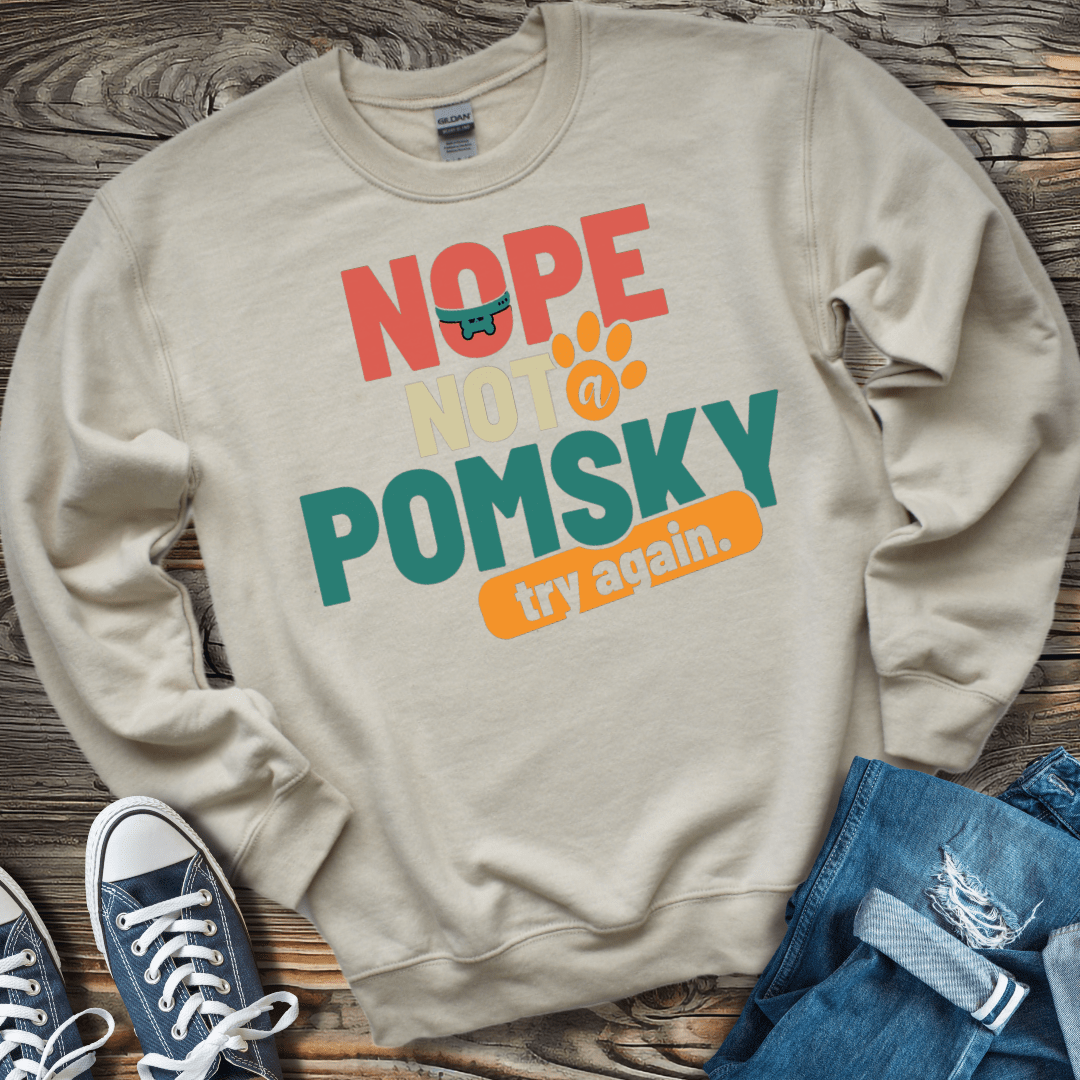 Sweatshirt S / Sand Nope Not A Pomsky! Klee Kai Pride Sweatshirt