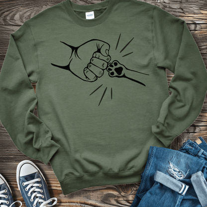 Sweatshirt S / Military Green Paw Fist Bump Sweatshirt