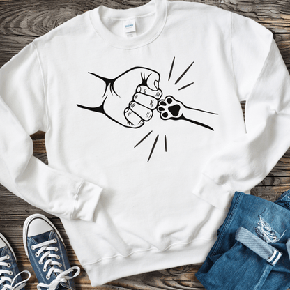 Sweatshirt S / White Paw Fist Bump Sweatshirt