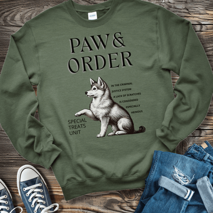 Sweatshirt Military Green / S Paw & Order Klee Kai Dog Mom Sweatshirt