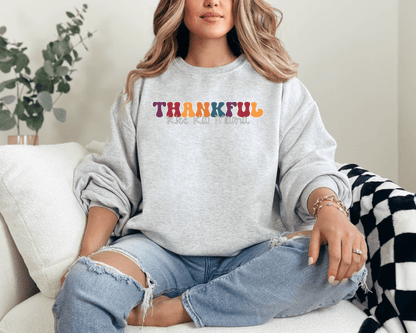 Sweatshirt S / Ash Thankful Klee Kai Mama 2 Inspired Klee Kai Dog Mom Sweatshirt - Retro Vibes for Stylish Pet Lovers