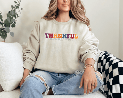 Sweatshirt S / Sand Thankful Klee Kai Mom 2 Inspired Klee Kai Dog Mom Sweatshirt - Retro Vibes for Stylish Pet Lovers