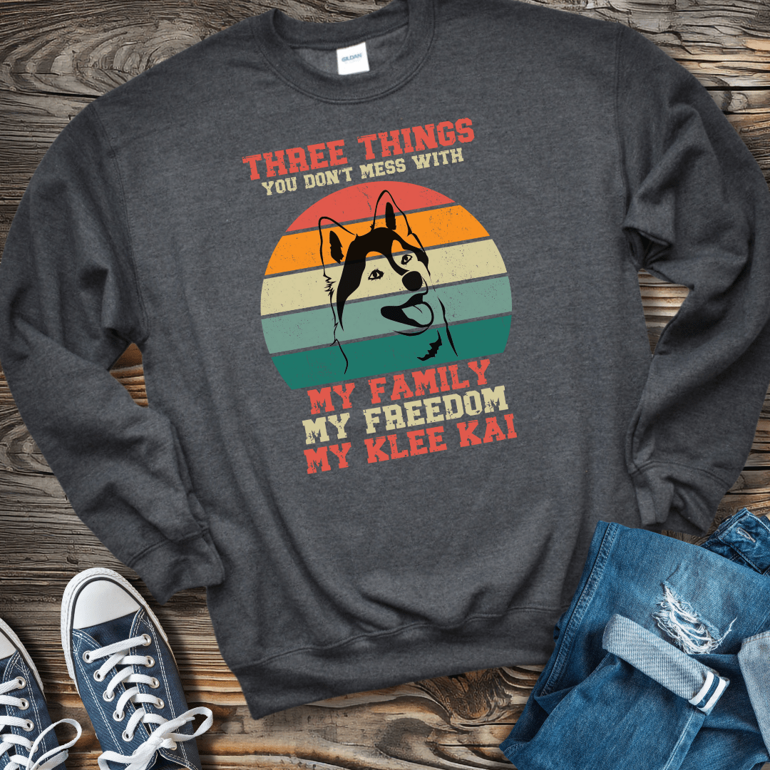 Sweatshirt Dark Heather / S Three Things Not To Mess With Sweatshirt