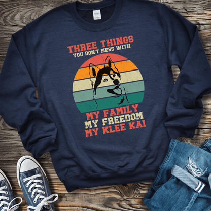 Sweatshirt Navy / S Three Things Not To Mess With Sweatshirt