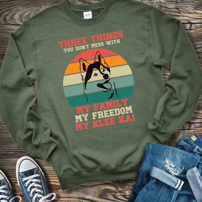 Sweatshirt Military Green / S Three Things Not To Mess With Sweatshirt