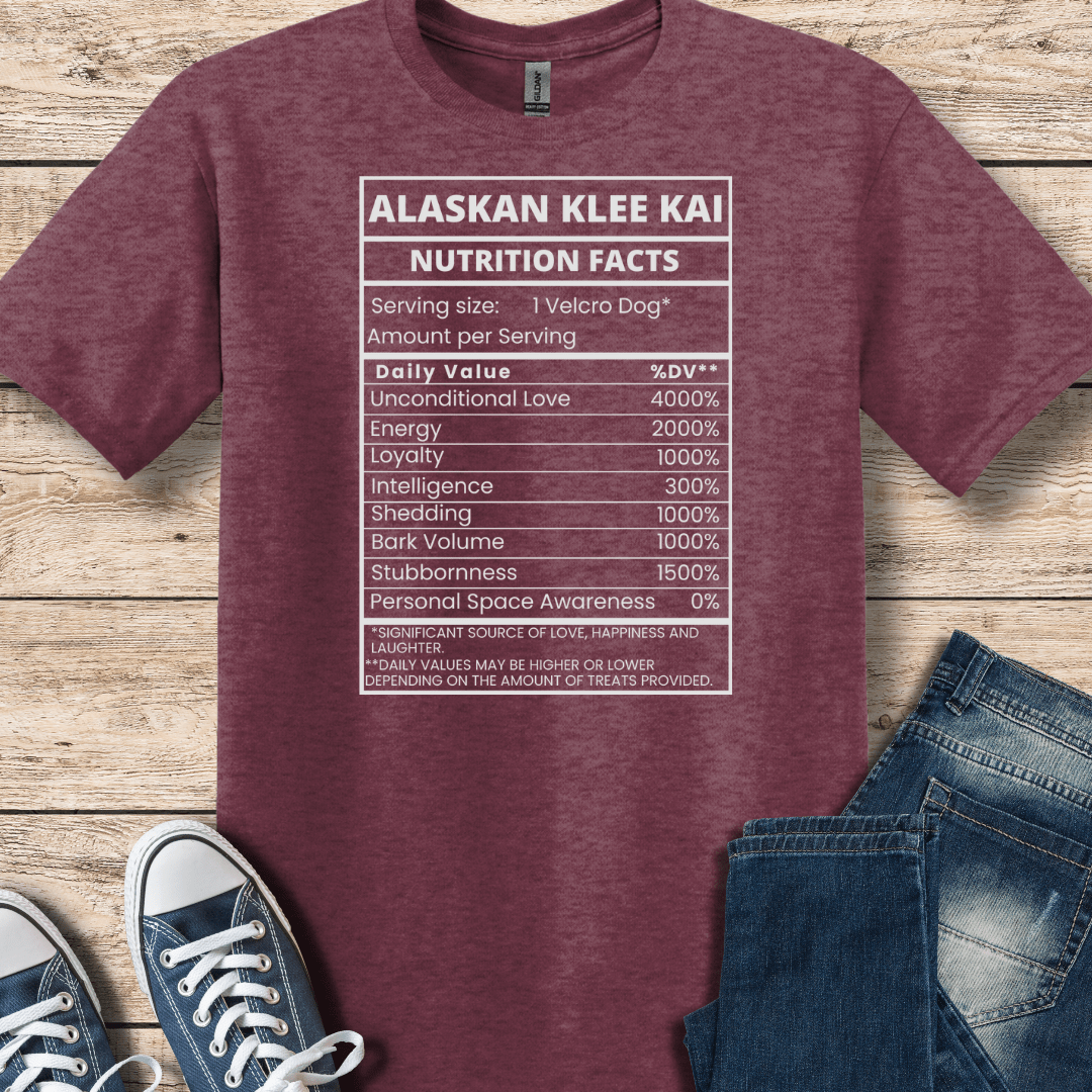 T-Shirt Heather Maroon / S Alaskan Klee Kai Nutritional Facts T-Shirt