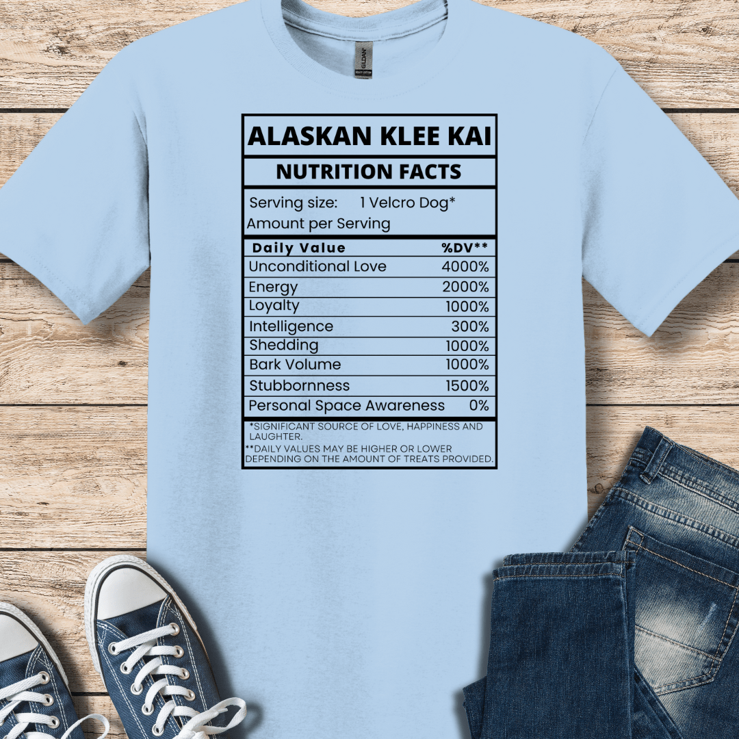 T-Shirt Light Blue / S Alaskan Klee Kai Nutritional Facts T-Shirt