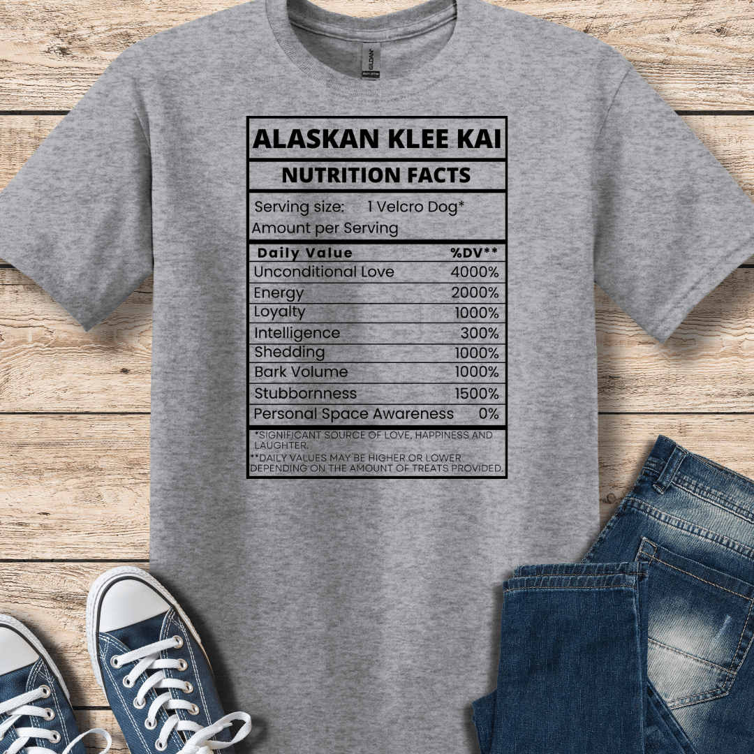 T-Shirt Sport Grey / XS Alaskan Klee Kai Nutritional Facts T-Shirt