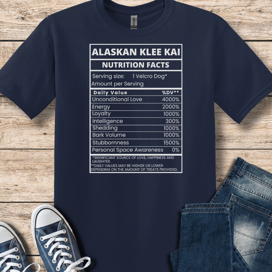 T-Shirt Navy / S Alaskan Klee Kai Nutritional Facts T-Shirt