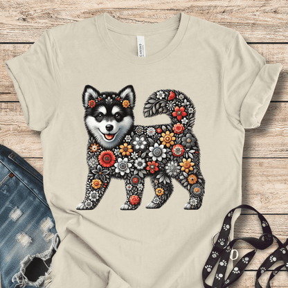 T-Shirt Natural / XS BW Flower Pup Tee