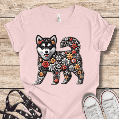 T-Shirt Soft Pink / XS BW Flower Pup Tee