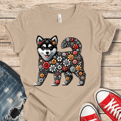 T-Shirt Tan / XS BW Flower Pup Tee