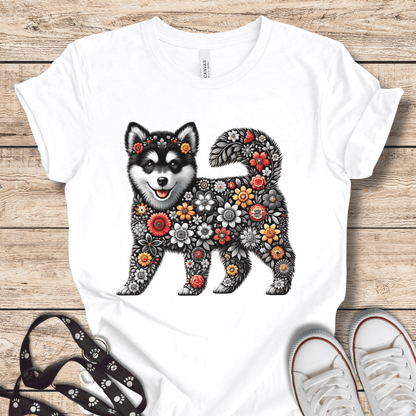 T-Shirt White / XS BW Flower Pup Tee