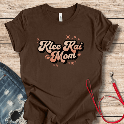 T-Shirt Heather Brown / XS Cute Retro Klee Kai Mom Style Tee