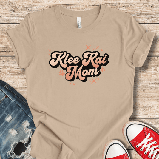 T-Shirt Tan / XS Cute Retro Klee Kai Mom Style Tee