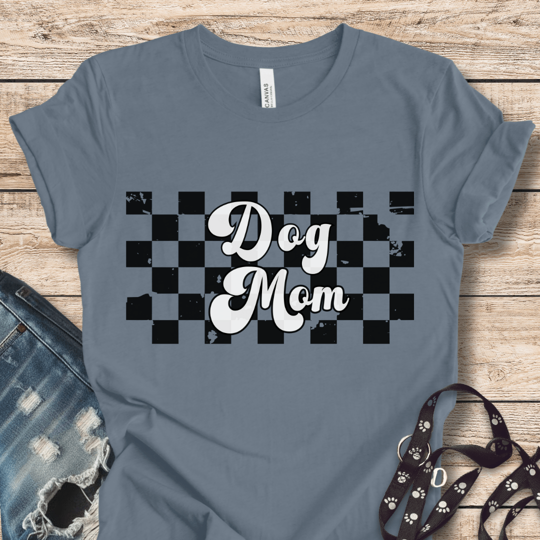 T-Shirt Steel Blue / XS Dog Mom Retro Tee