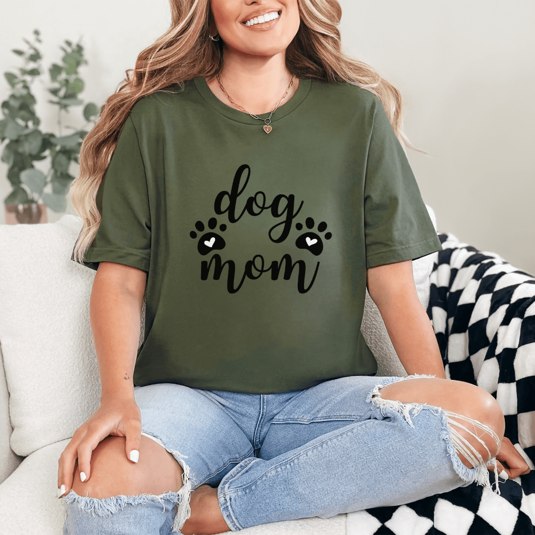 T-Shirt Military Green / XS Dog Mom Tee