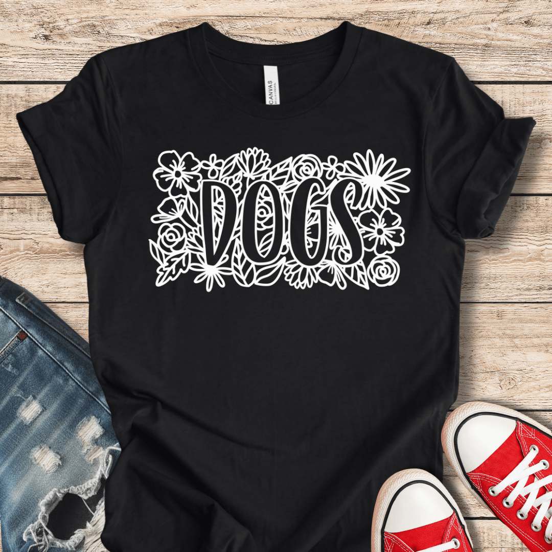 T-Shirt Black / XS Dogs & Flowers T-Shirt