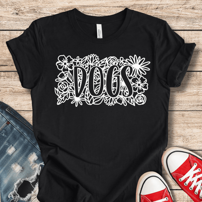 T-Shirt Black / XS Dogs & Flowers T-Shirt