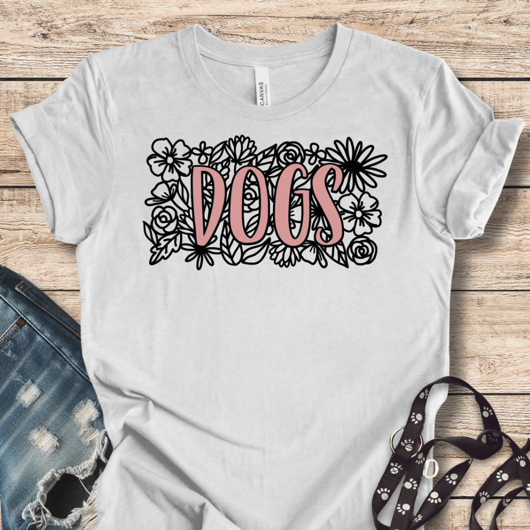 T-Shirt Ash / XS Dogs & Flowers T-Shirt