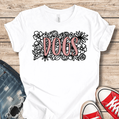 T-Shirt White / XS Dogs & Flowers T-Shirt