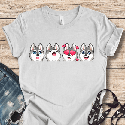 T-Shirt Ash / XS Emoji GW Alaskan Klee Kai Style Tee