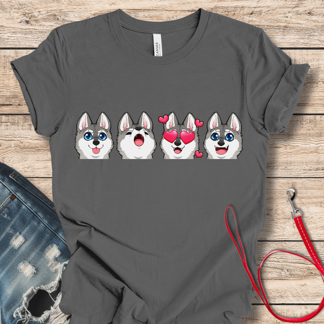 T-Shirt Asphalt / XS Emoji GW Alaskan Klee Kai Style Tee