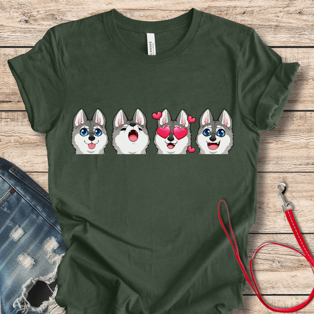 T-Shirt Heather Forest / XS Emoji GW Alaskan Klee Kai Style Tee