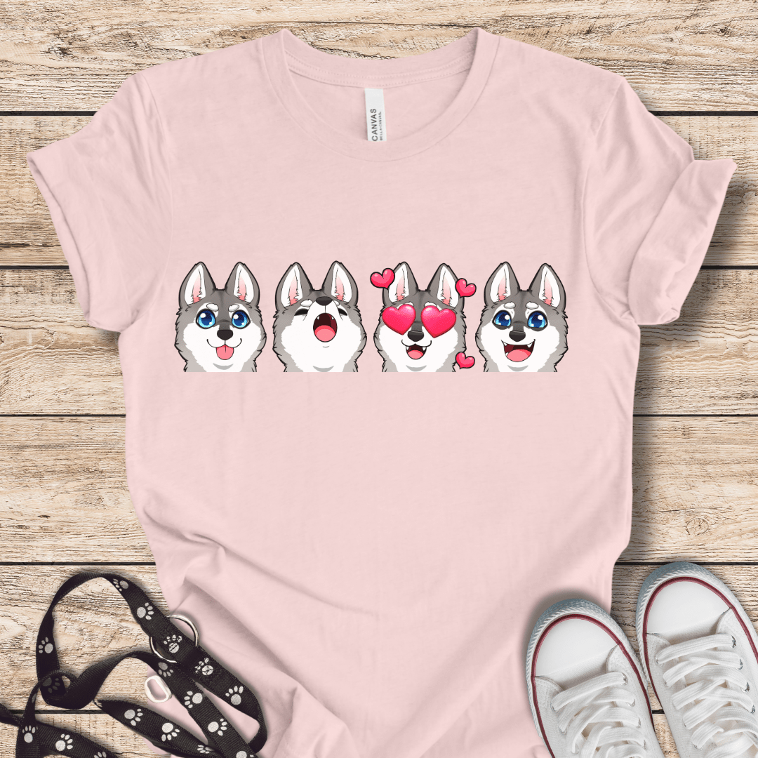 T-Shirt Soft Pink / XS Emoji GW Alaskan Klee Kai Style Tee