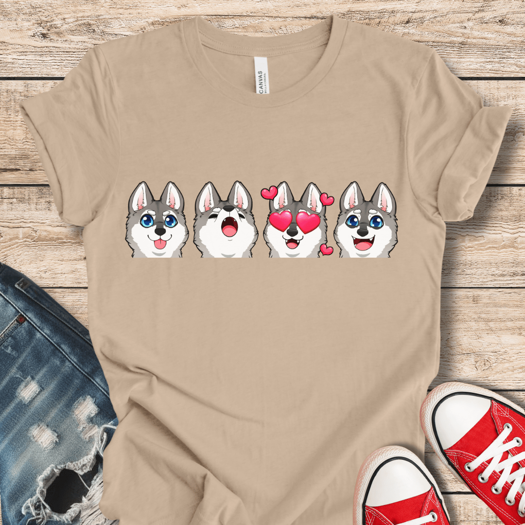 T-Shirt Tan / XS Emoji GW Alaskan Klee Kai Style Tee