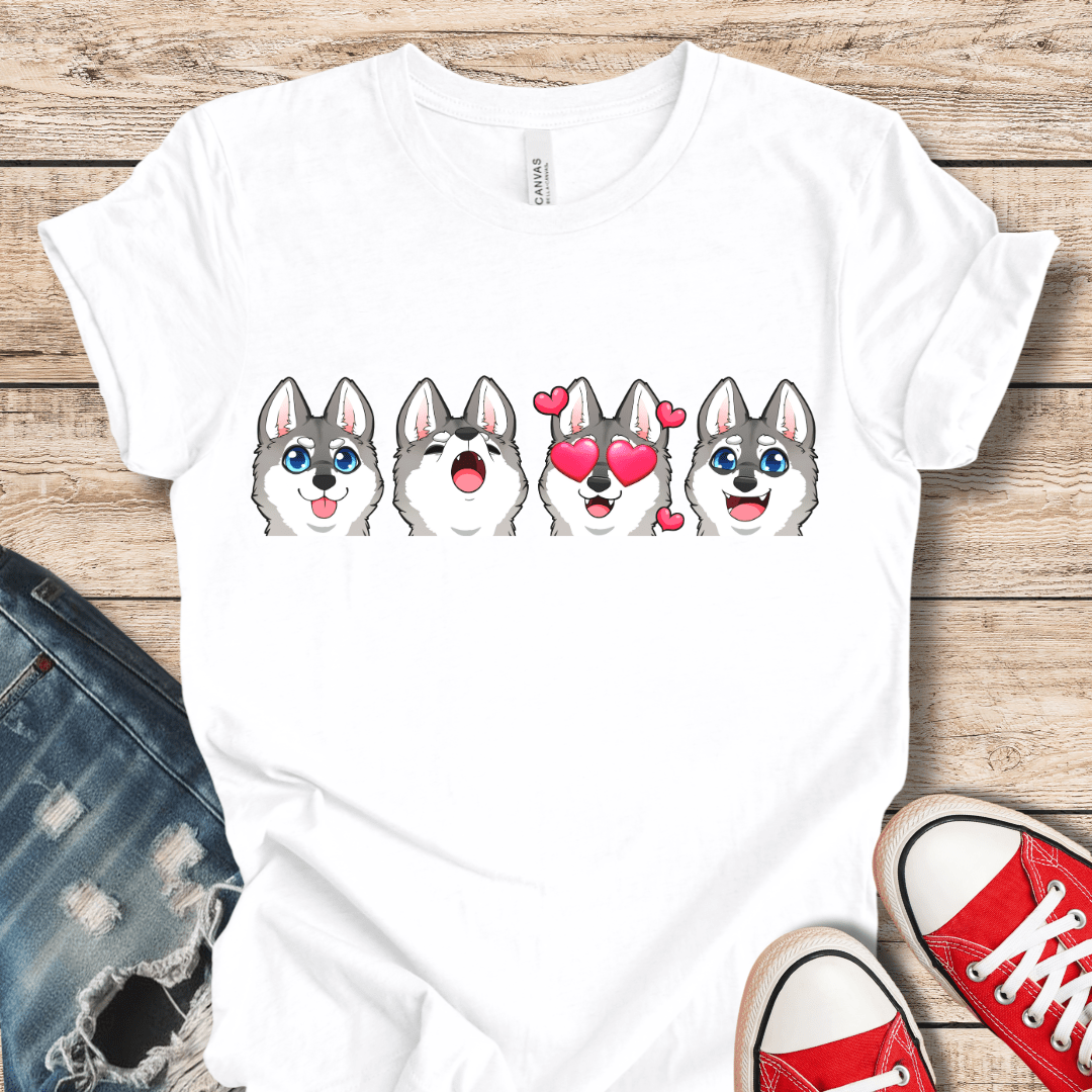 T-Shirt White / XS Emoji GW Alaskan Klee Kai Style Tee