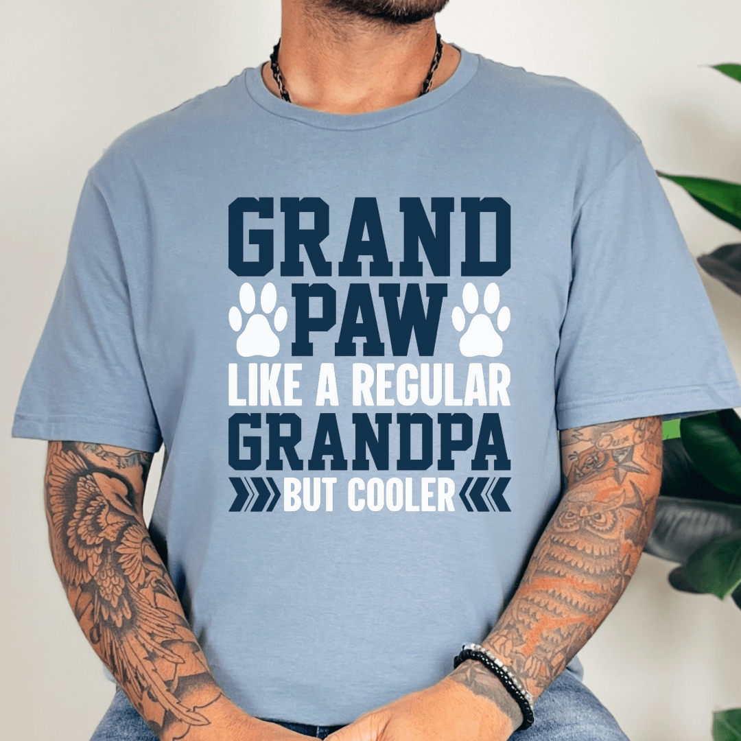 T-Shirt Stone Blue / S GrandPaw But Better Tee (Blue Script)