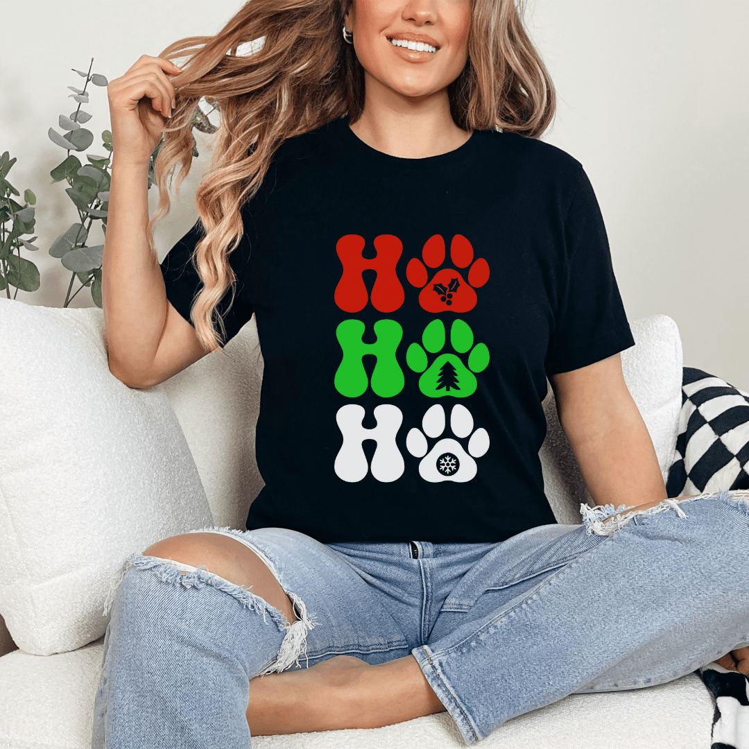 T-Shirt Black / XS HO HO HO Paws Tee