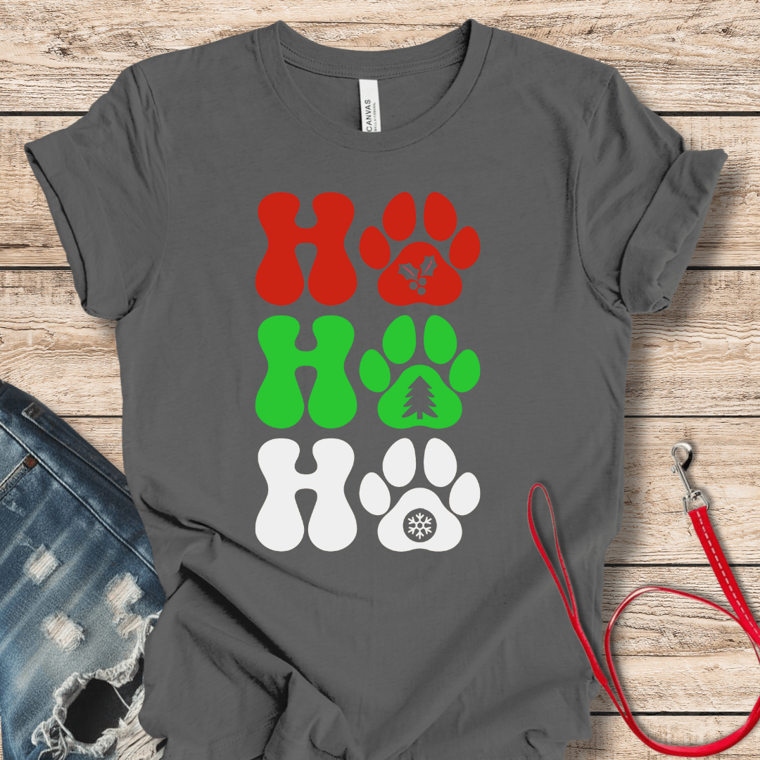 T-Shirt Asphalt / XS HO HO HO Paws Tee