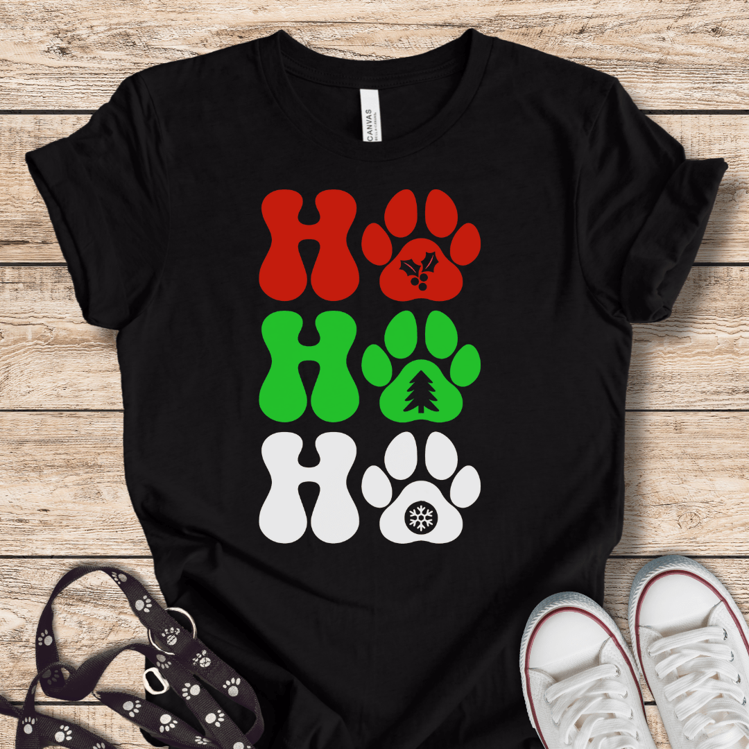 T-Shirt Black / XS HO HO HO Paws Tee