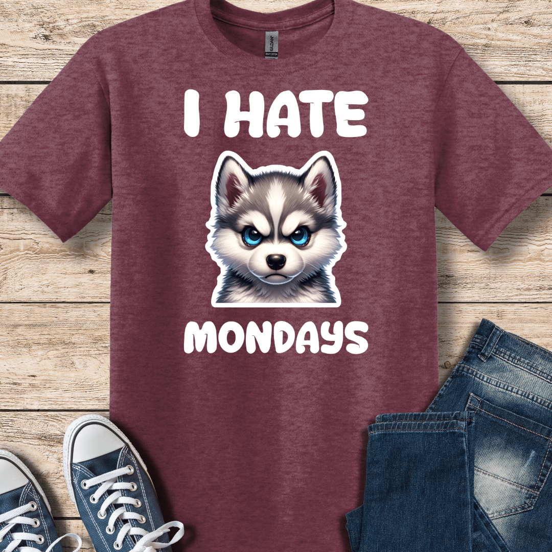 T-Shirt Heather Maroon / S I Hate Mondays-Klee Kai Shirt